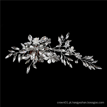 Acessórios para cabelo de noiva em cristal de prata